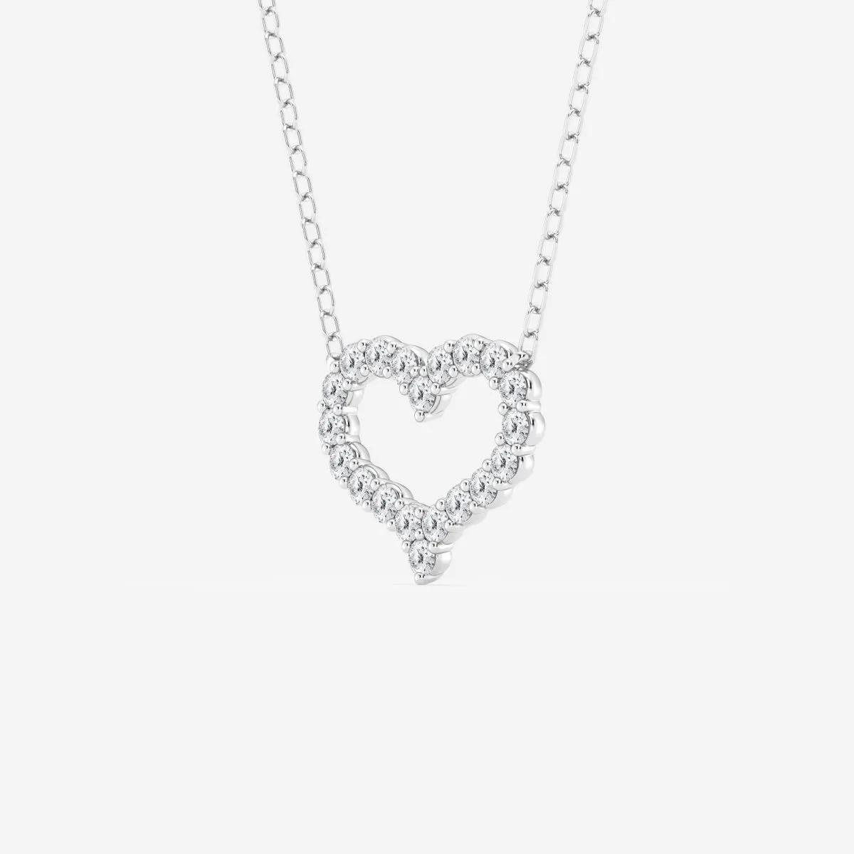 0.24 TCW Round Moissanite Diamond Heart Pendant Necklace