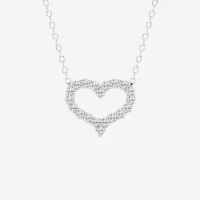 0.24 TCW Round Moissanite Diamond Heart Pendant Necklace