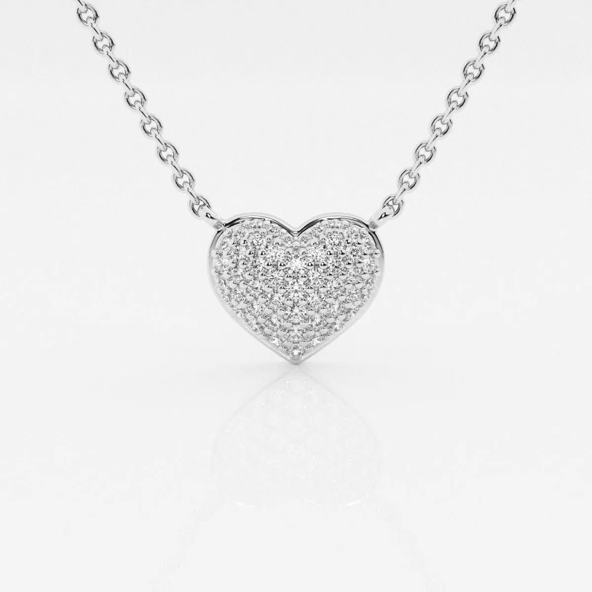 0.25 TCW Round Moissanite Diamond Heart Pendant Necklace