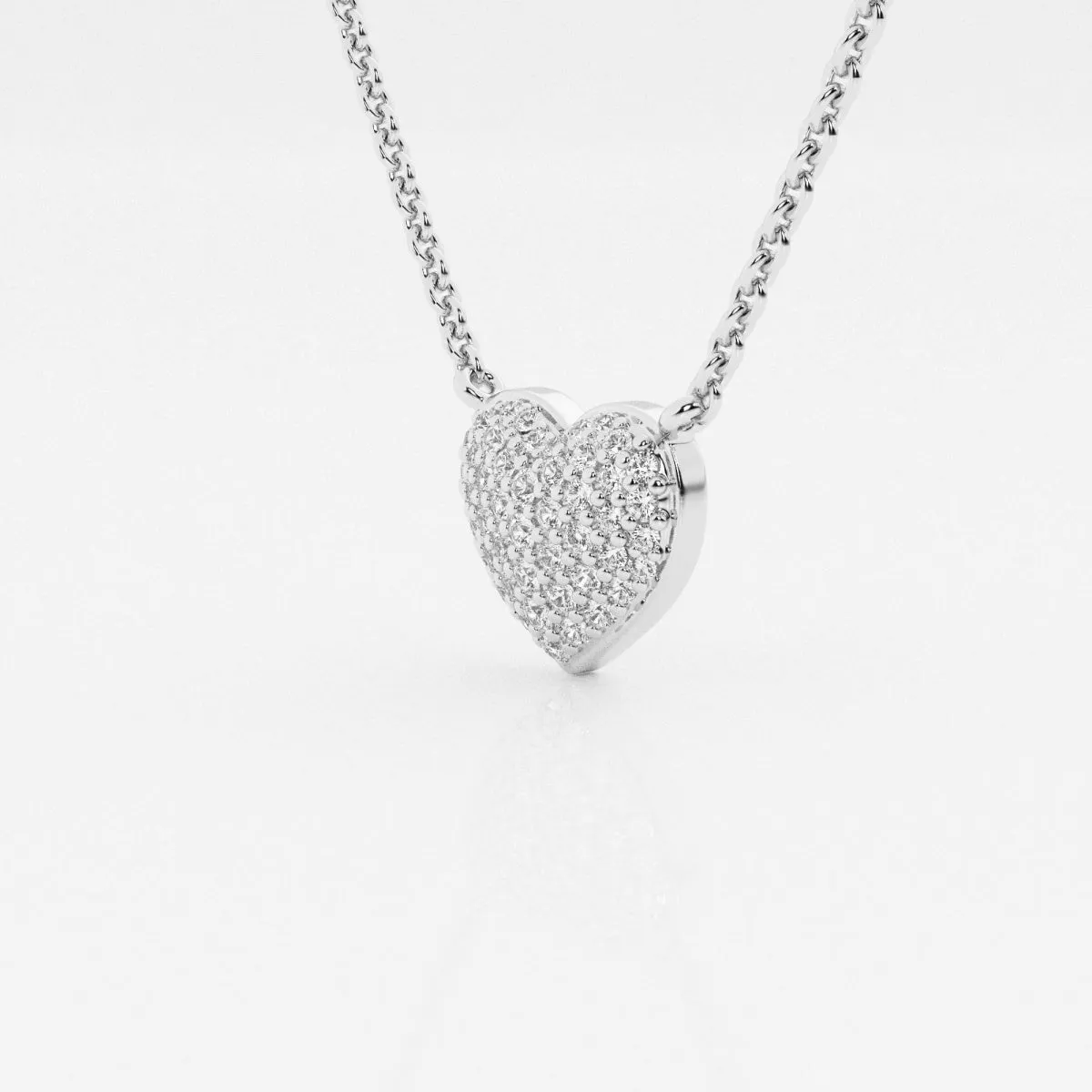 0.25 TCW Round Moissanite Diamond Heart Pendant Necklace