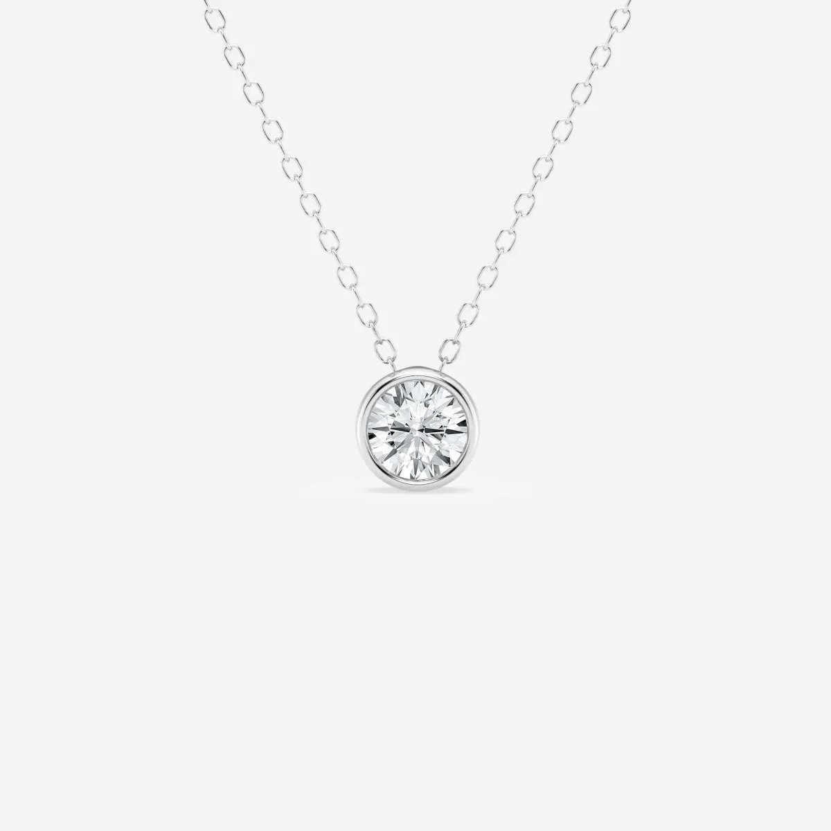 0.50 CT Round Moissanite Diamond Solitaire Necklace