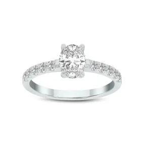 1 3/8 Carat Tw Oval Lab Grown Diamond Engagement Ring In 14K White Gold