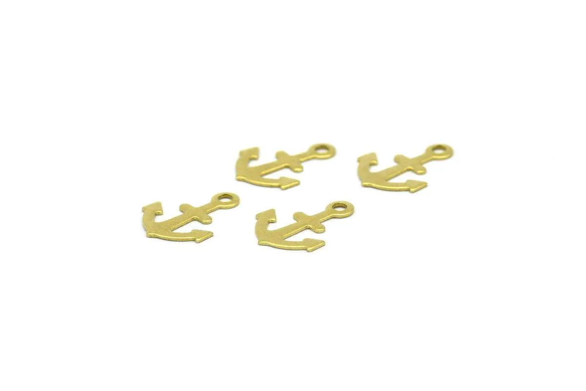 1000 Pcs Raw Brass Anchor Charms (12 X 9 Mm)  Brs 629 ( A0198 )