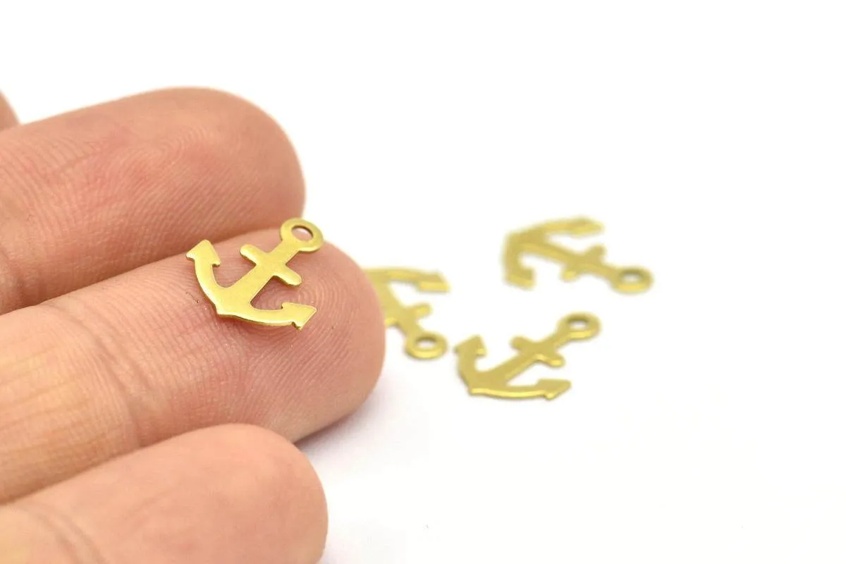 1000 Pcs Raw Brass Anchor Charms (12 X 9 Mm)  Brs 629 ( A0198 )