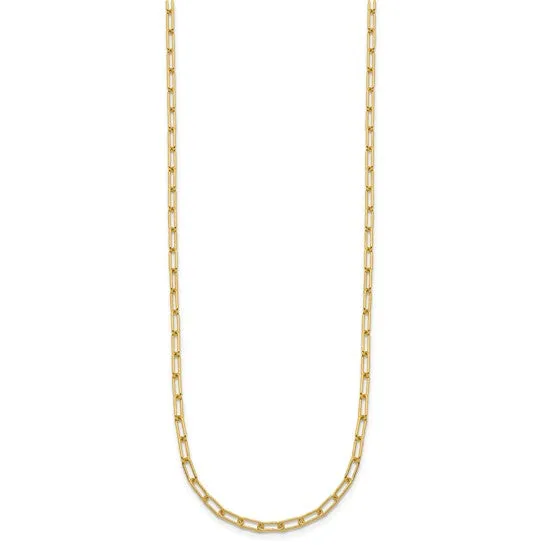 14K Gold Paperclip Link Necklace