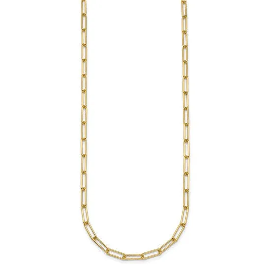 14K Gold Paperclip Link Necklace