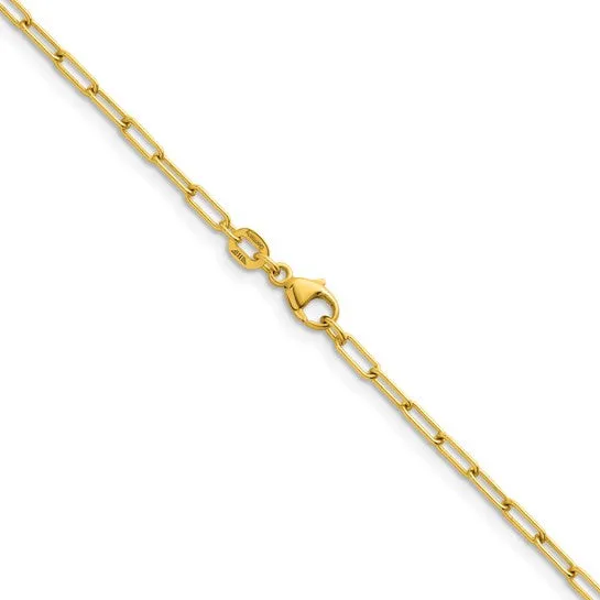 14K Gold Paperclip Link Necklace