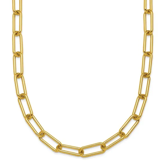 14K Gold Paperclip Link Necklace