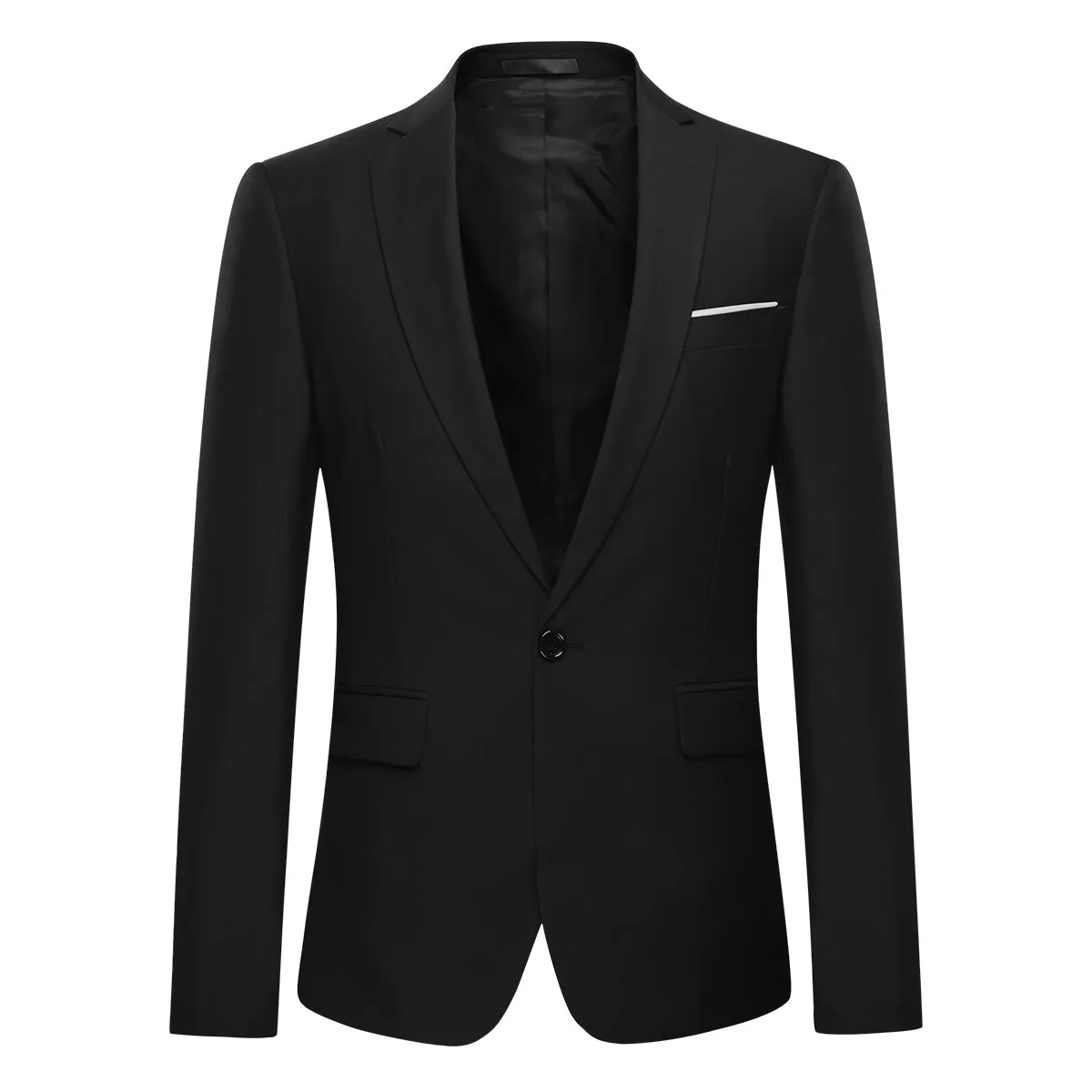 2-Piece Slim Fit Simple Designed Black Suit