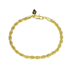 3.5mm Rope Bracelet -Yellow Gold