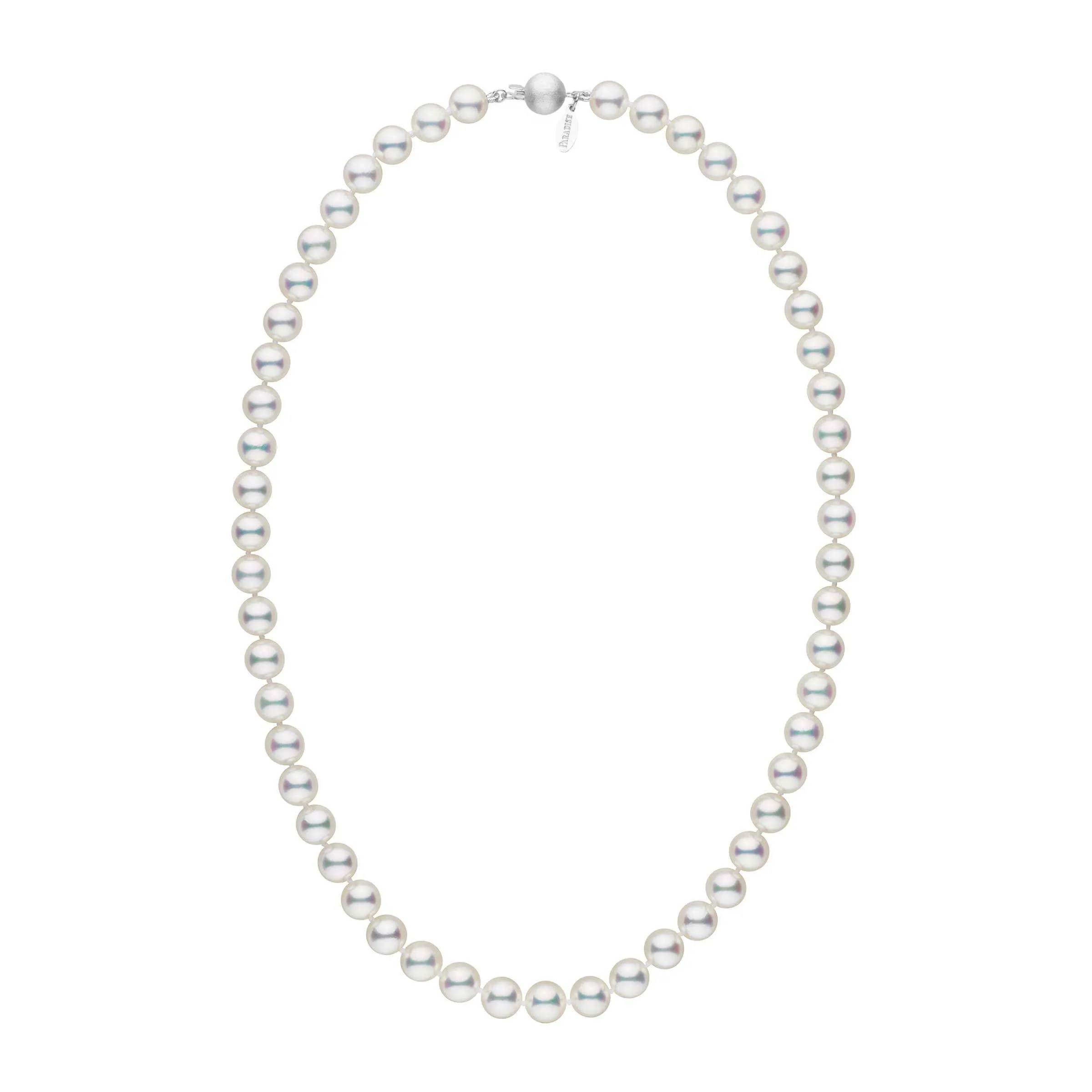 7.5-8.0 mm 18 Inch Natural White Hanadama Akoya Pearl Necklace