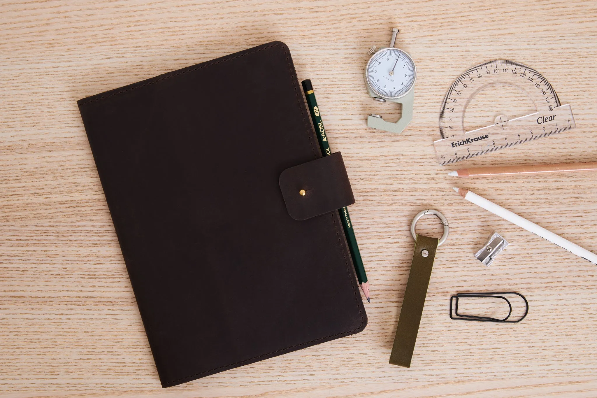 A5 Leather Notebook Cover | OAK BROWN