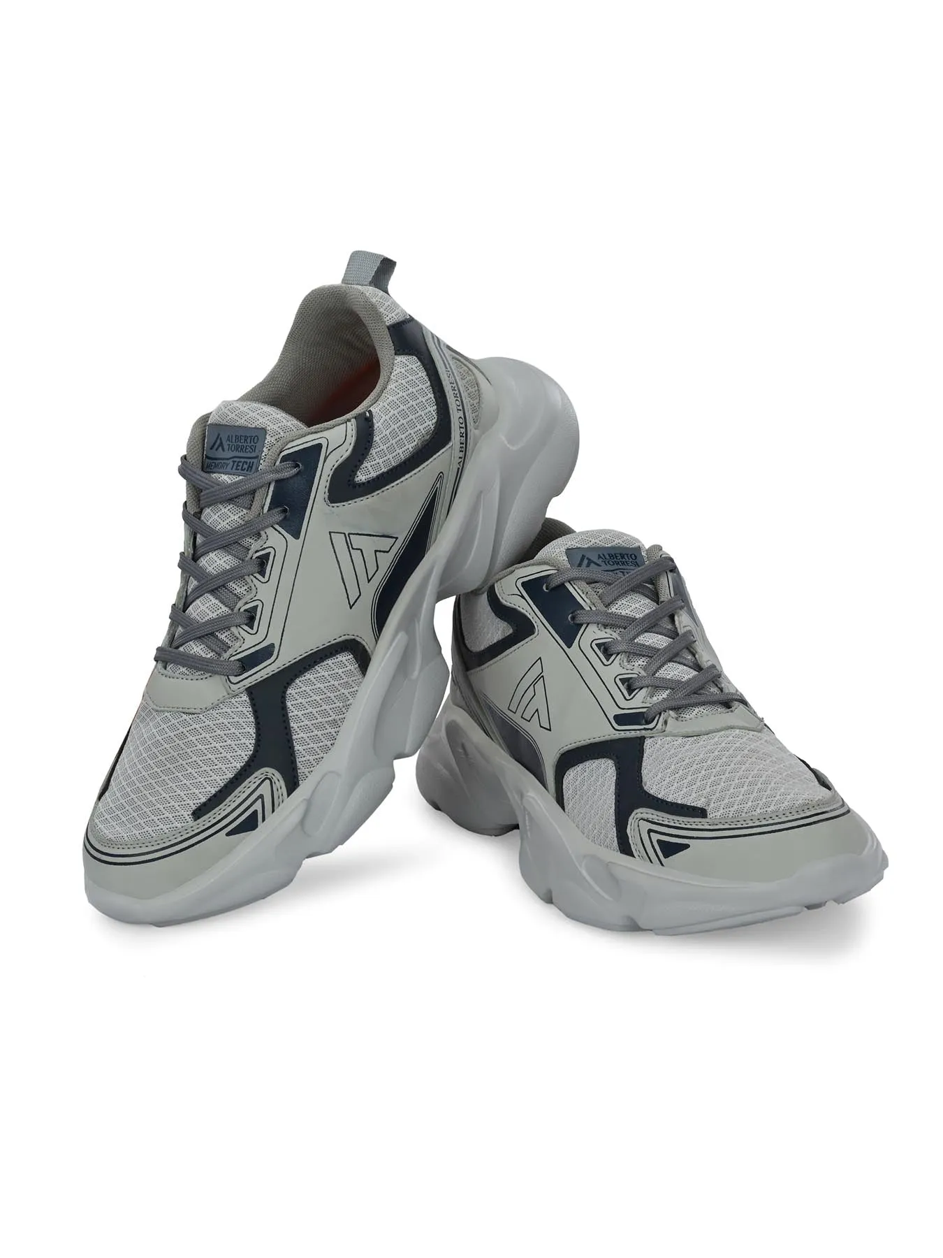 Alberto Torresi Grey Laceup Sports Shoes