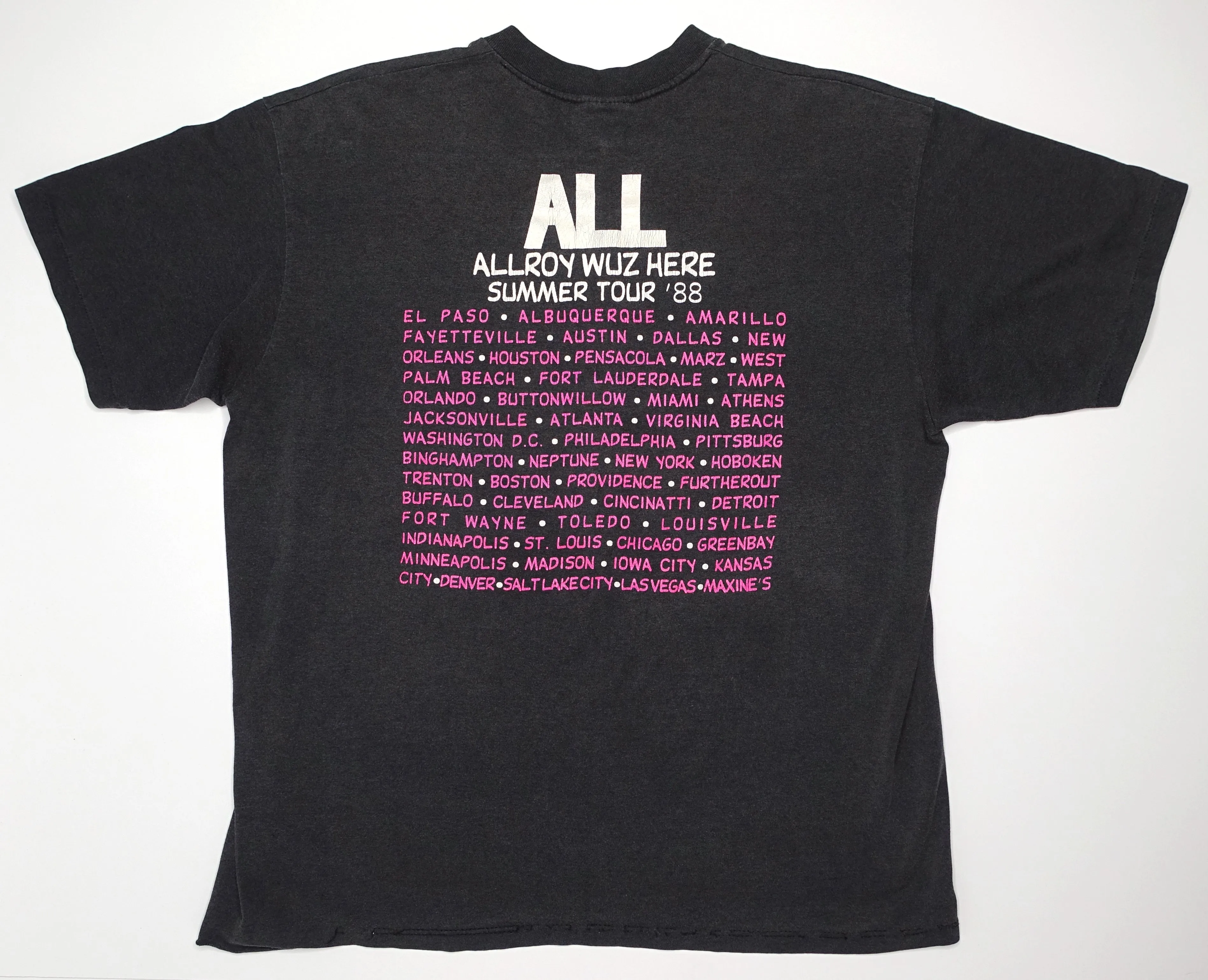 ALL - Allroy Wuz Here🌀🌀Summer 1988 Tour Shirt Size XL