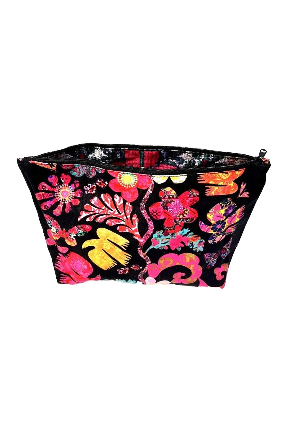 ANNA CHANDLER CANVAS MAKE UP BAG FLORABELLE BLACK