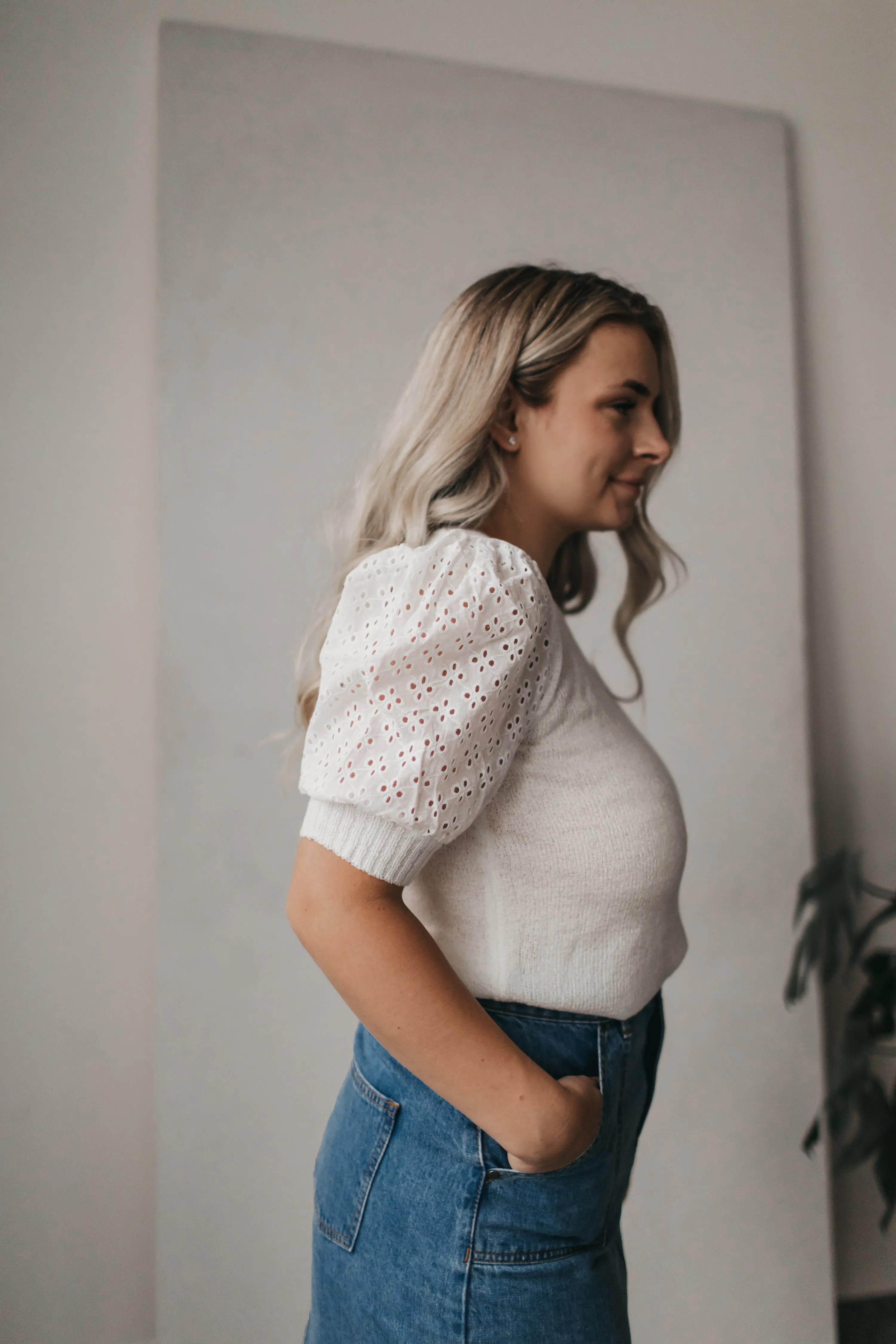 Anna Knit Tee in White