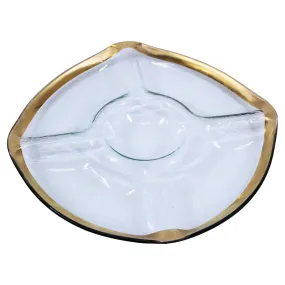 Annieglass Serving Platter with Gold Trim