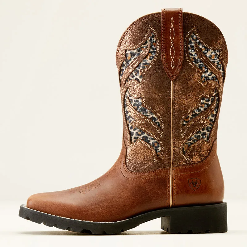 'Ariat' Women's 11 Unbridles Rancher VentTEK Western Square Toe - HIckory Smoke / Copper Metallic