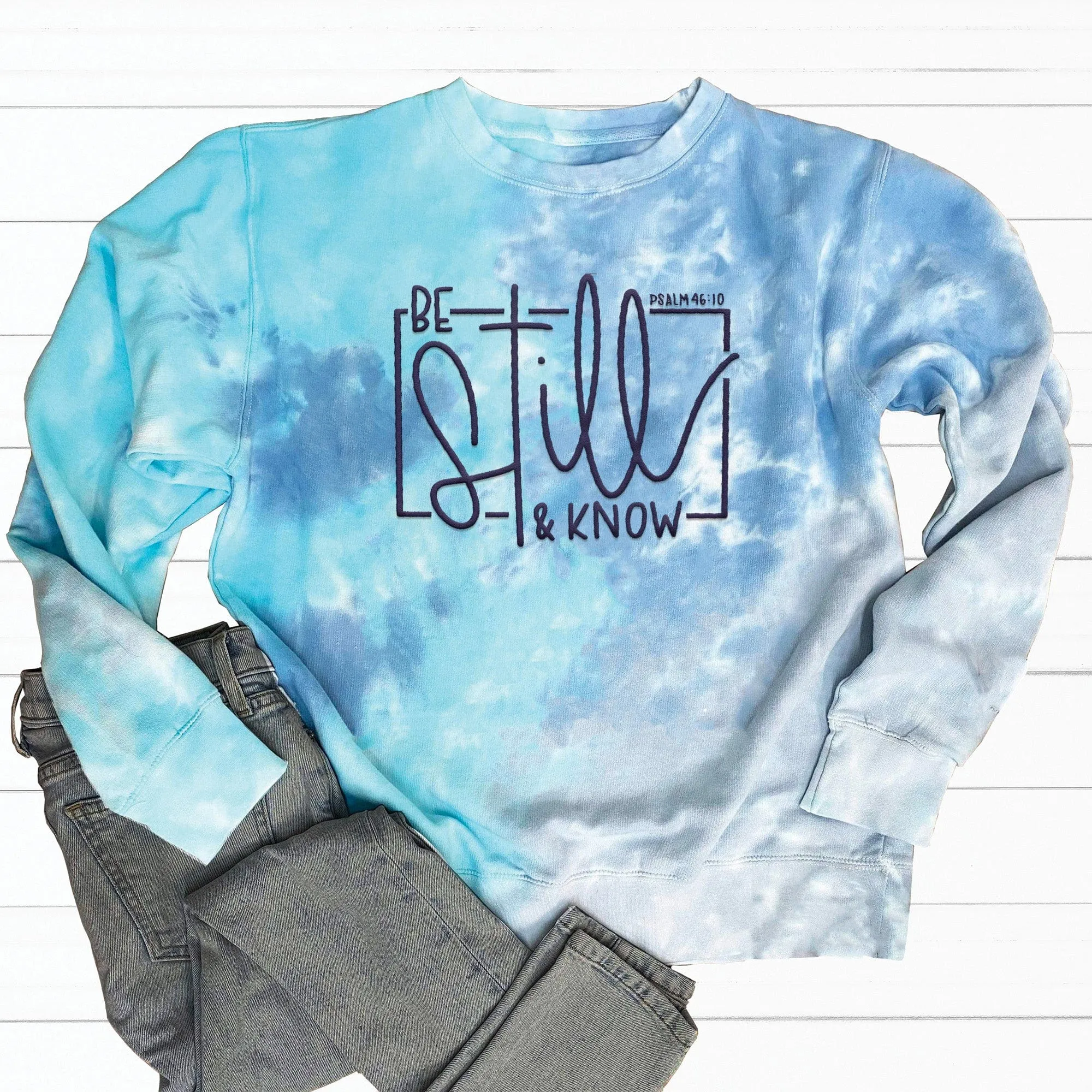 Be Still Embroidered Crewneck Sweatshirt - 20