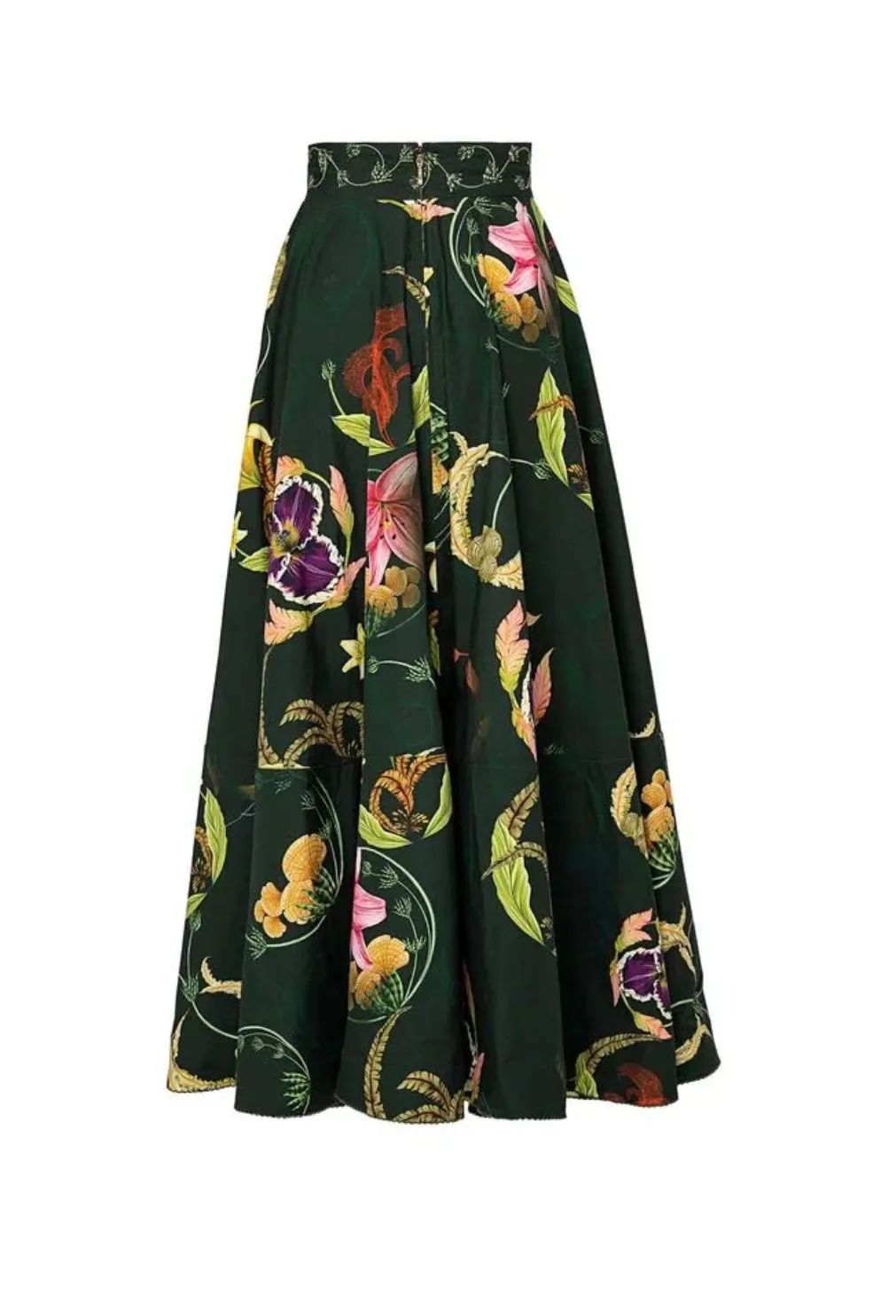 BERGAMOTA MARINA EMBROIDERED MAXI SKIRT