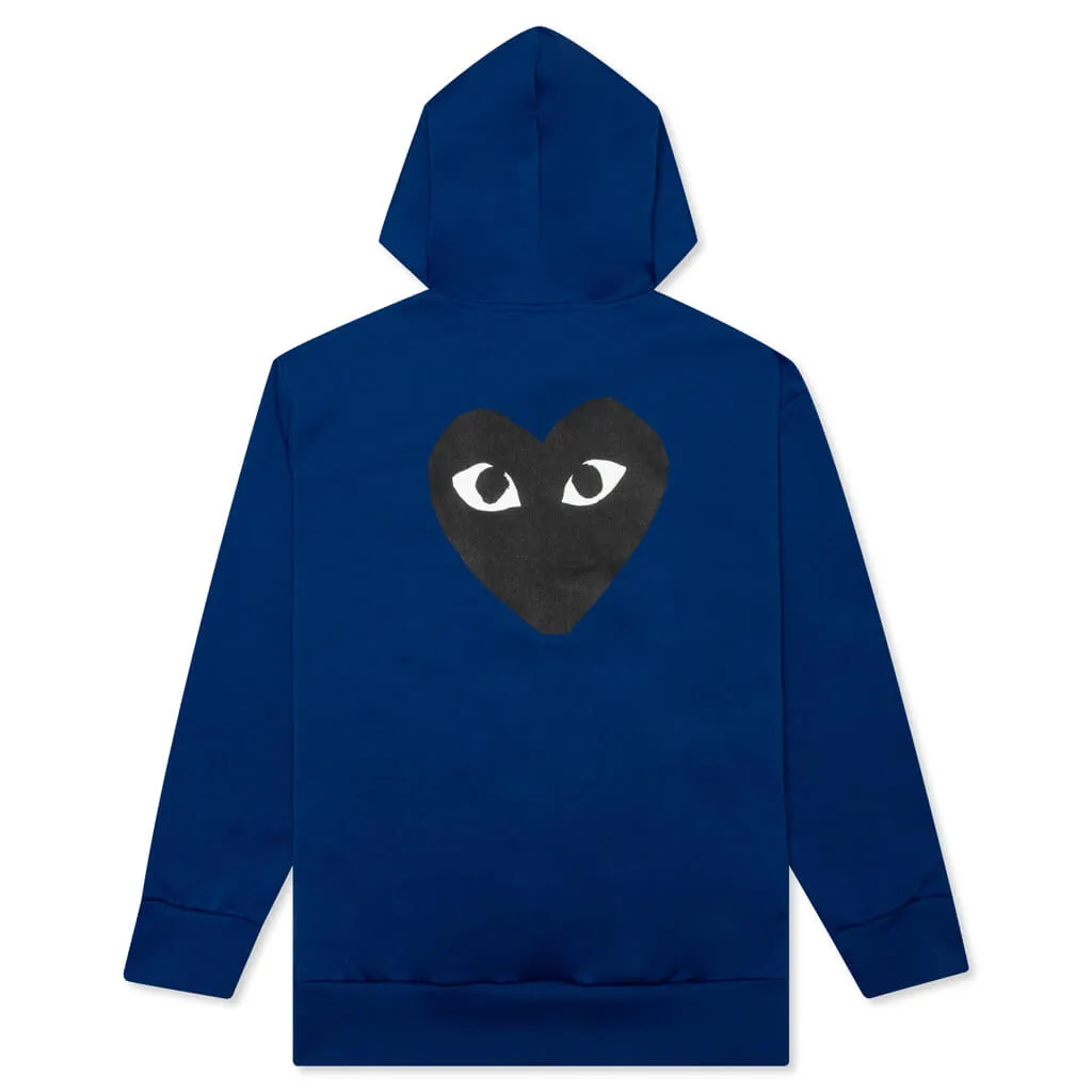 Big Black Heart Hooded Sweatshirt - Navy