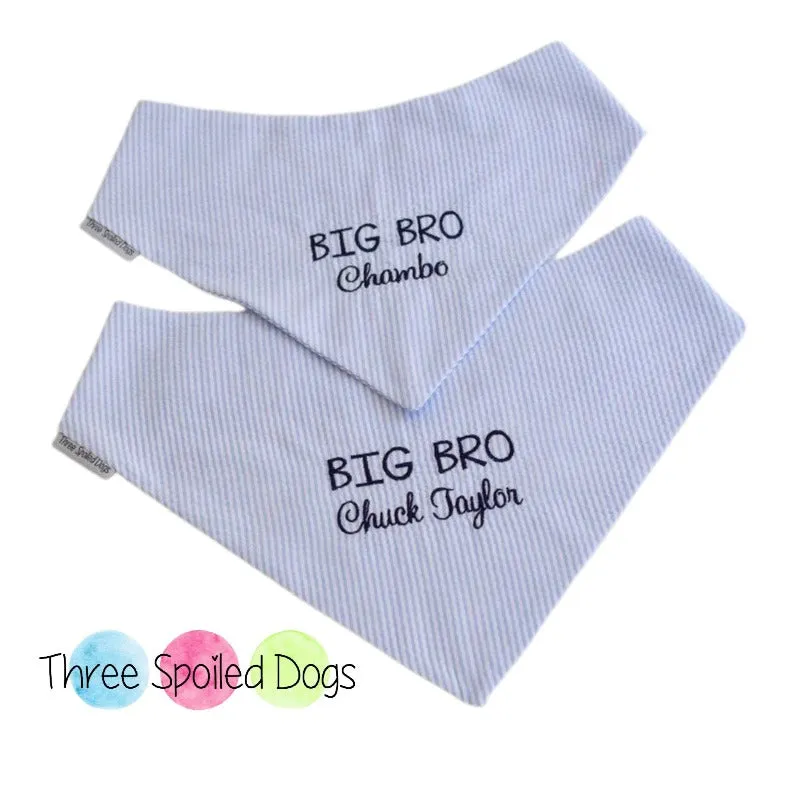 Big Brother Embroidered Dog Bandanas Personalized