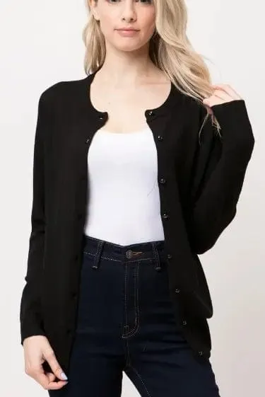 Black Button Down Cardigan Sweater