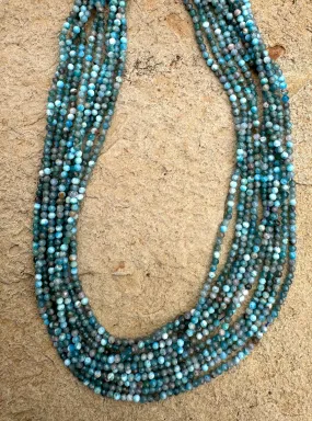 Blue Apatite Micro-Faceted 2mm Round Beads (16 inch strand)