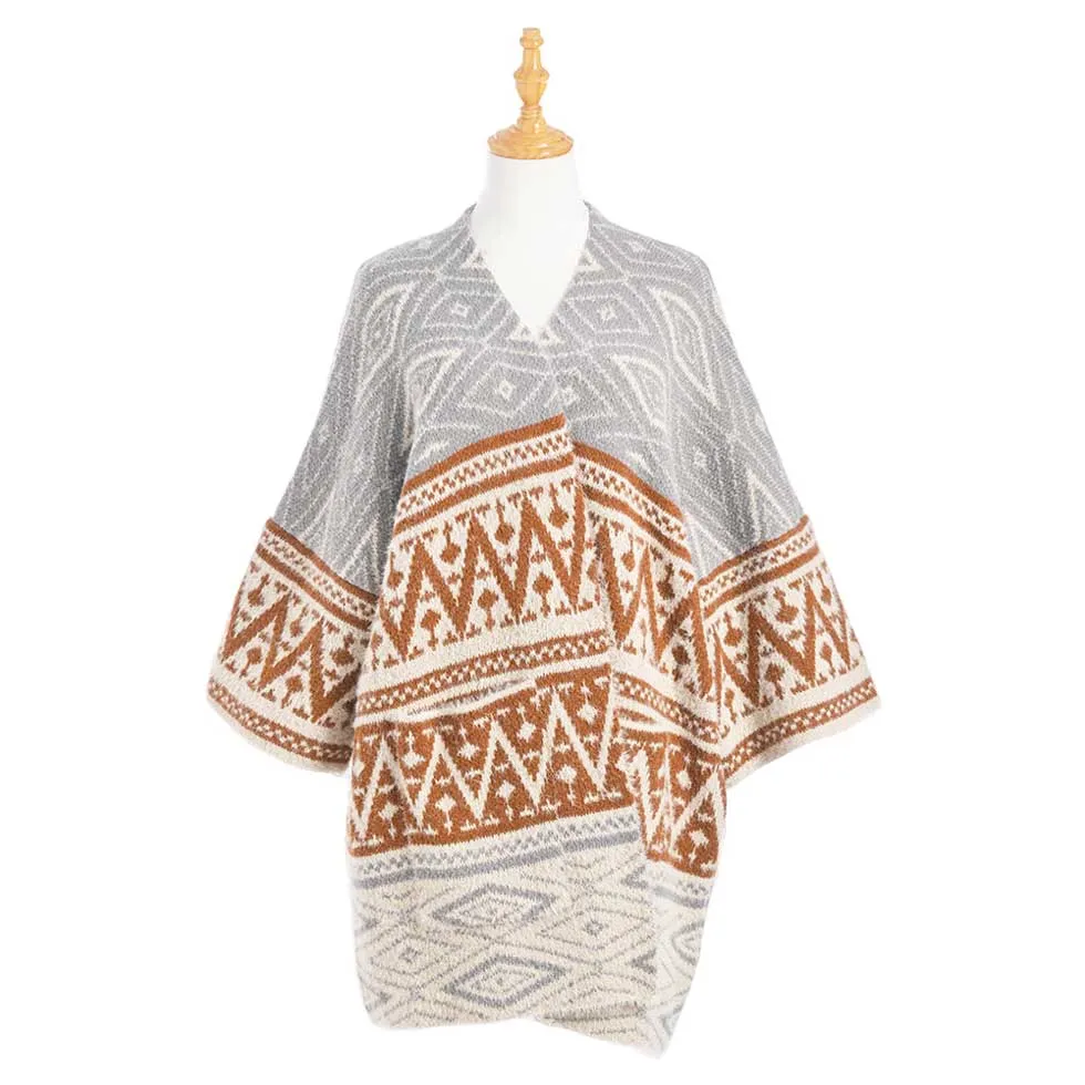 Boho Patterned Poncho