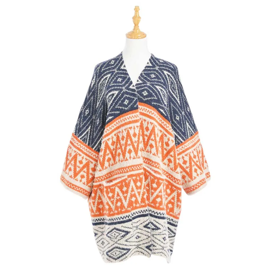 Boho Patterned Poncho