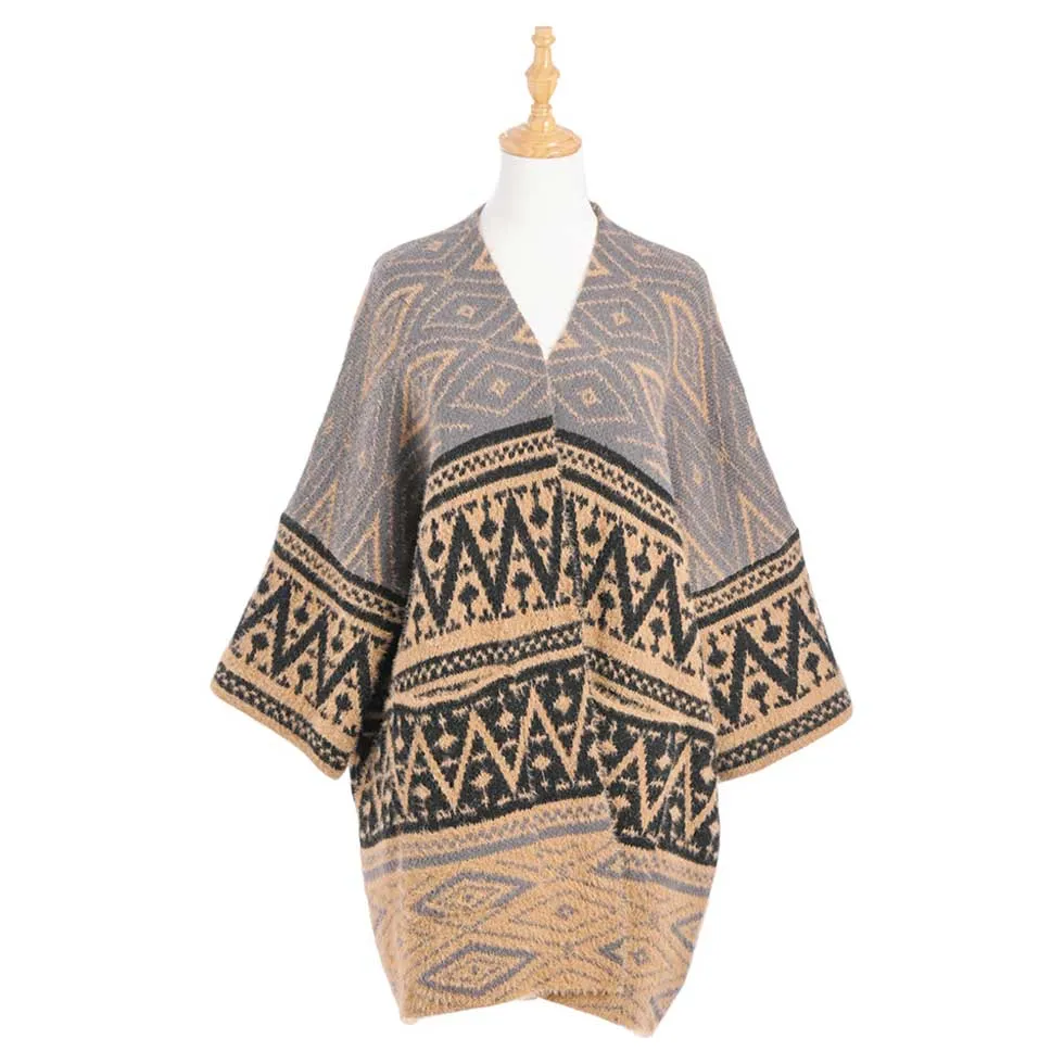 Boho Patterned Poncho