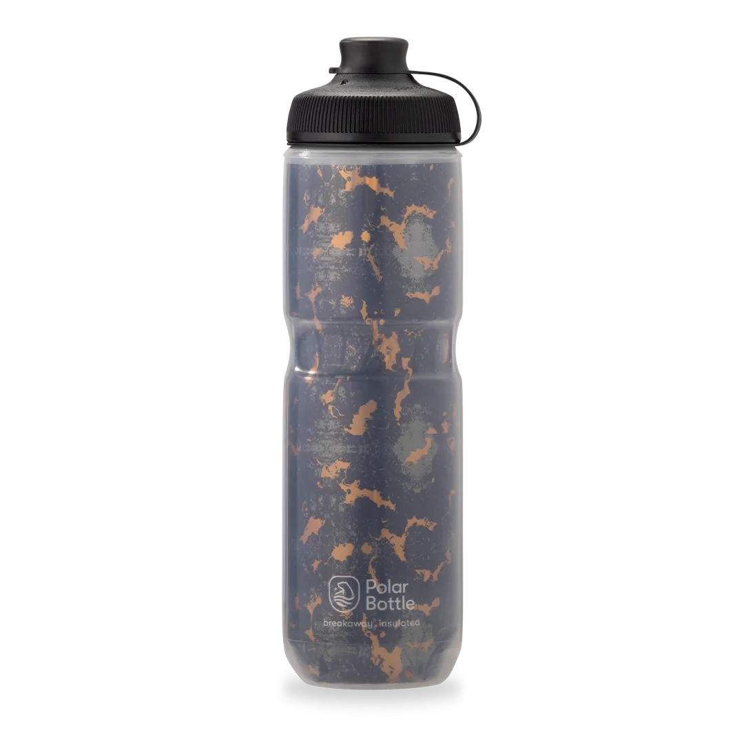 Breakaway Muck Insulated Water Bottle 24 oz Shatter Charcoal/Copper by Polar Bottle Made in USA