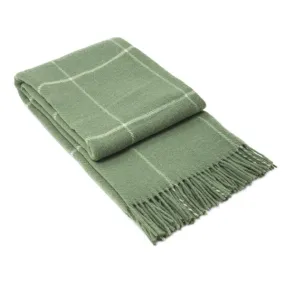 Brighton Wool Throw - Sage Stripe