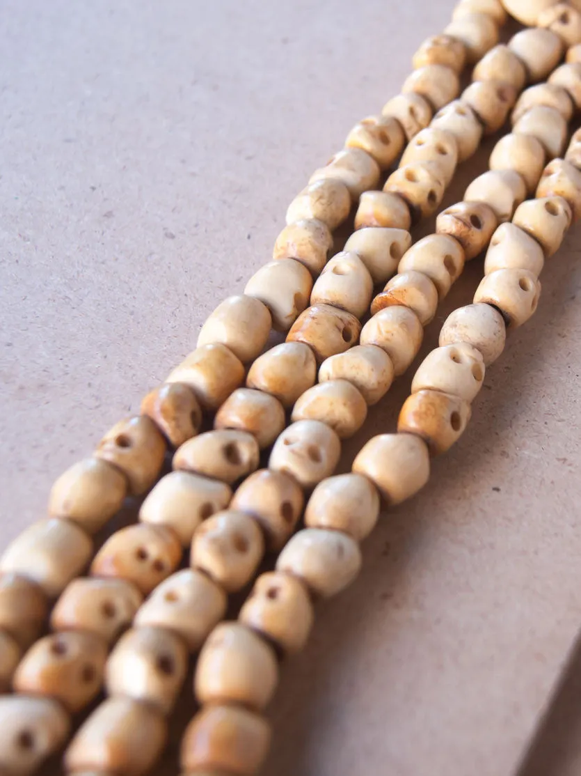 Brown SkullBone Mala bead