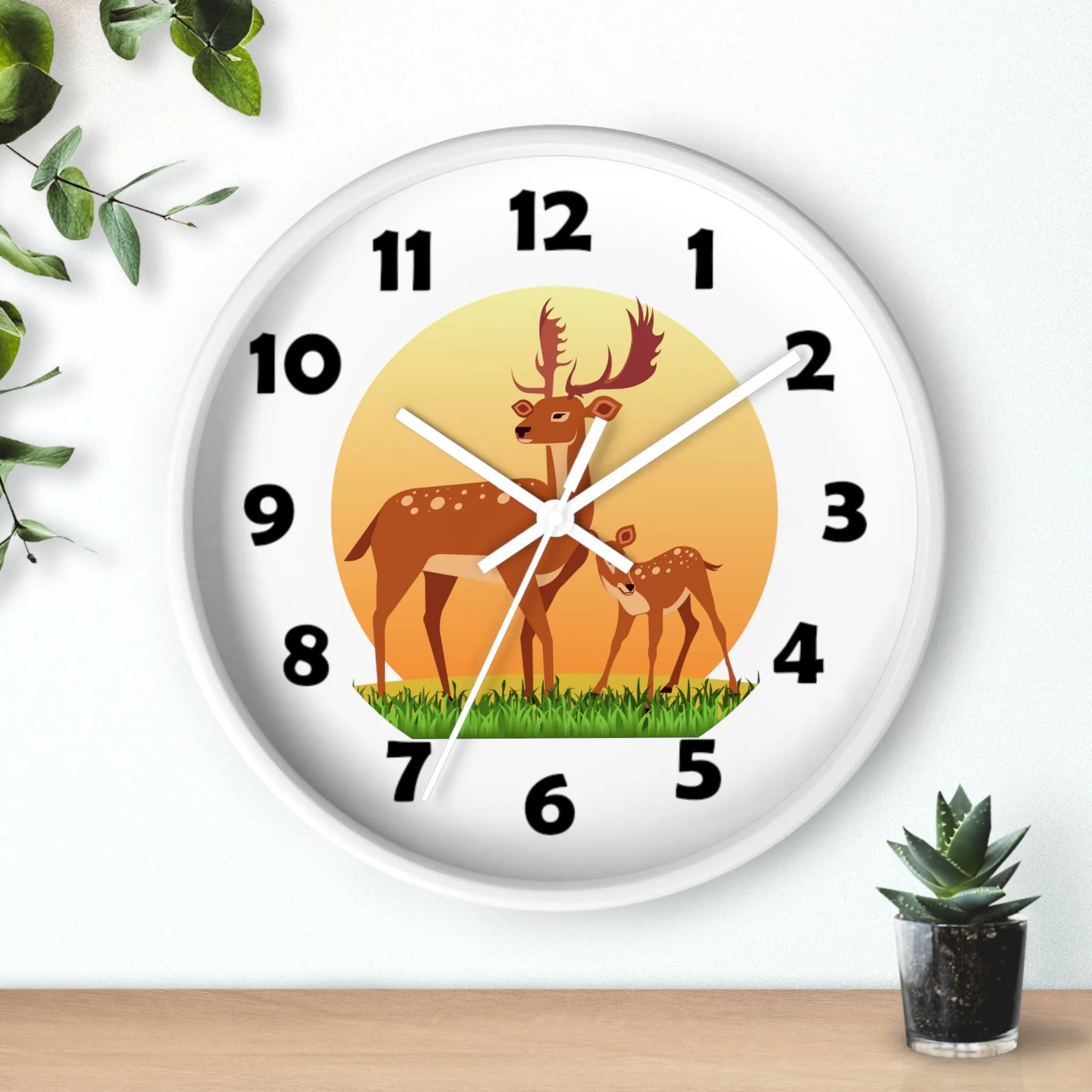 Buck and Fawn Wall Clock, Deer Wall Clock