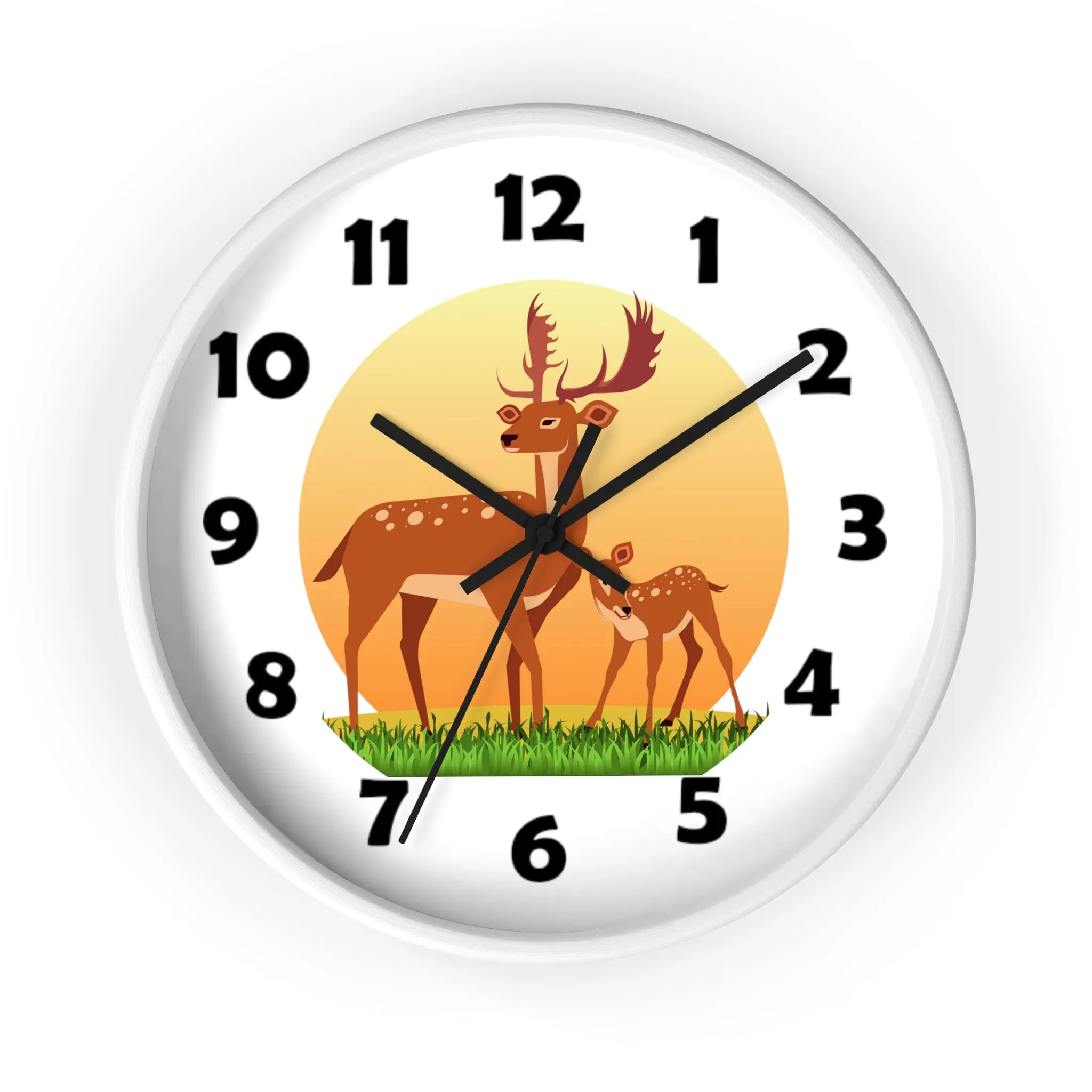 Buck and Fawn Wall Clock, Deer Wall Clock