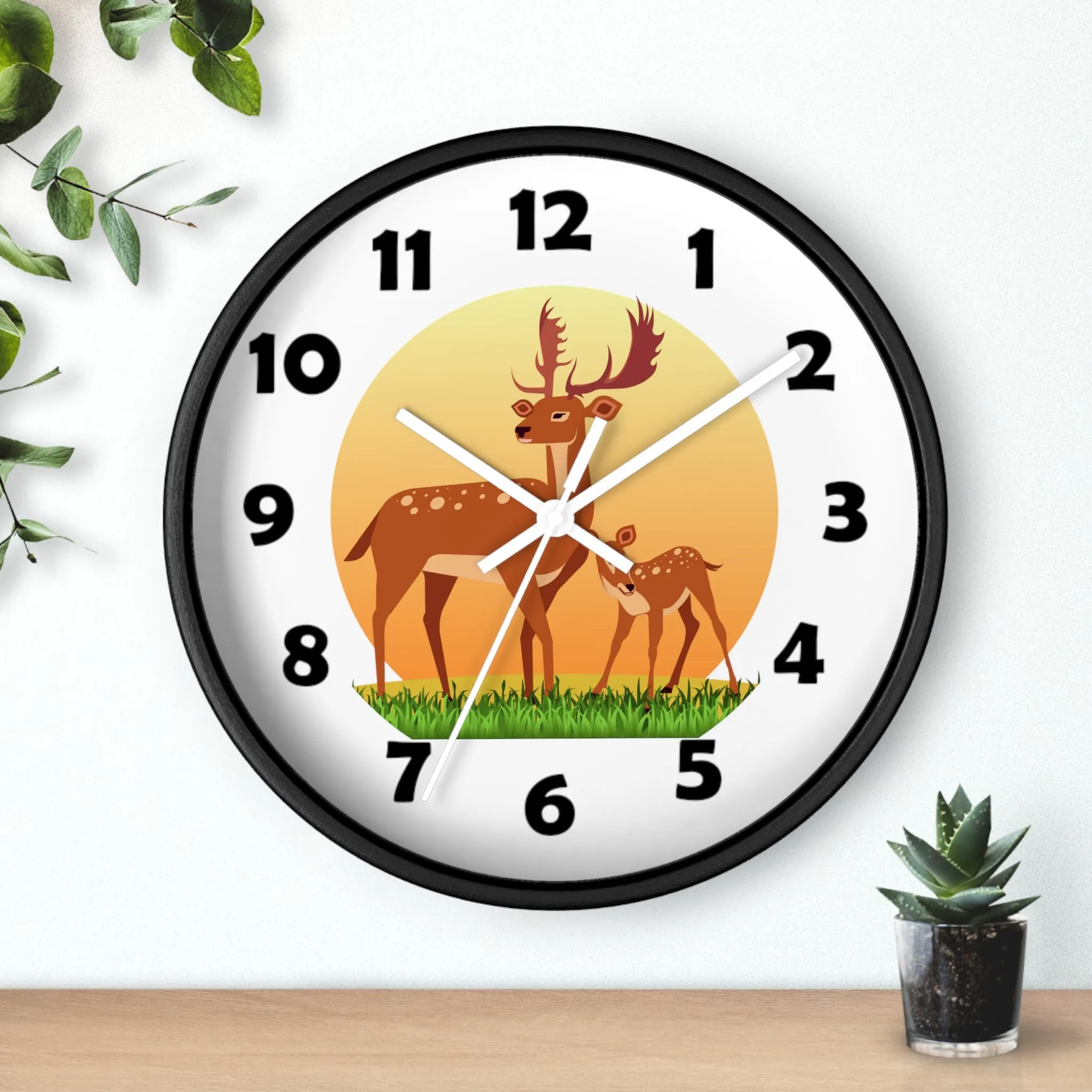 Buck and Fawn Wall Clock, Deer Wall Clock