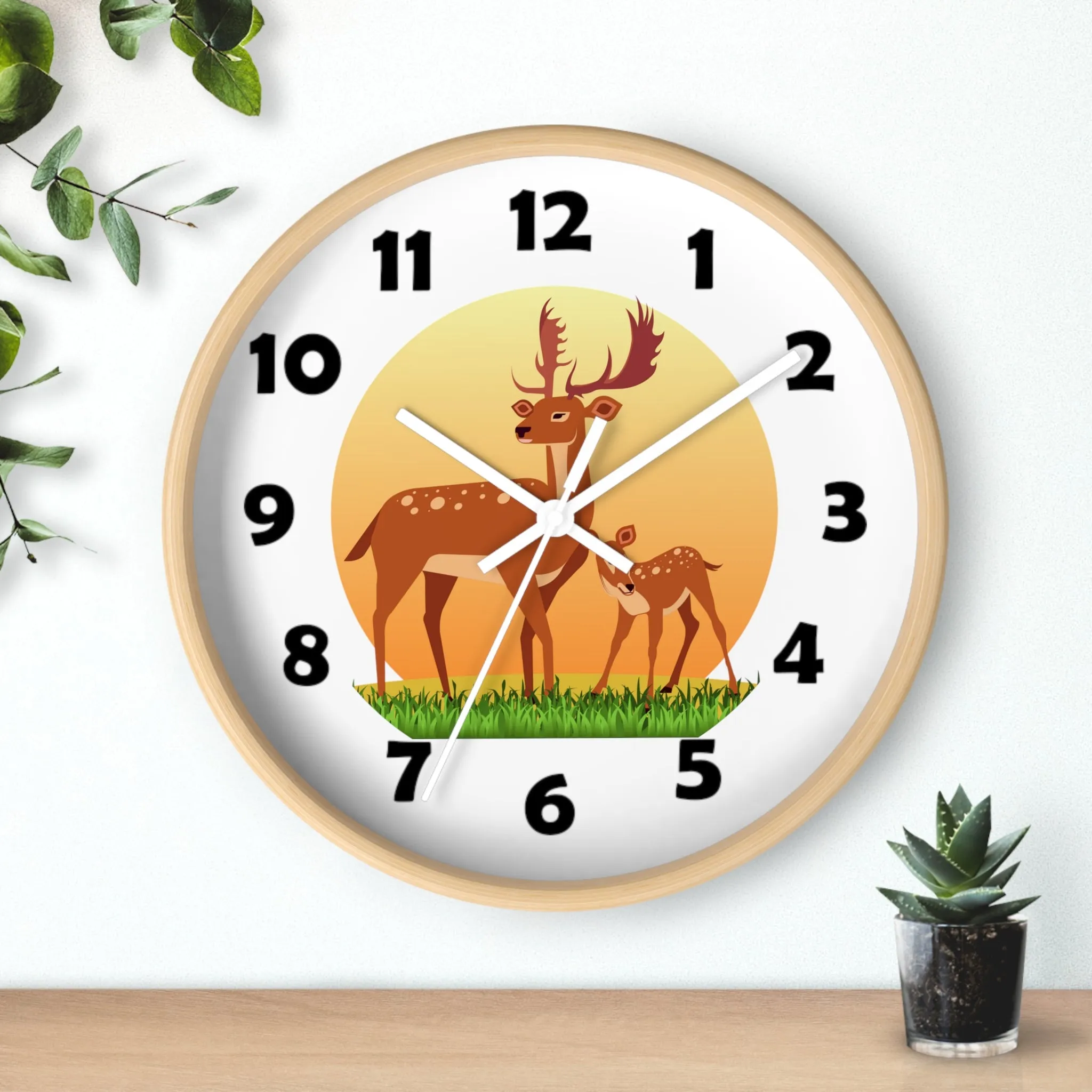 Buck and Fawn Wall Clock, Deer Wall Clock