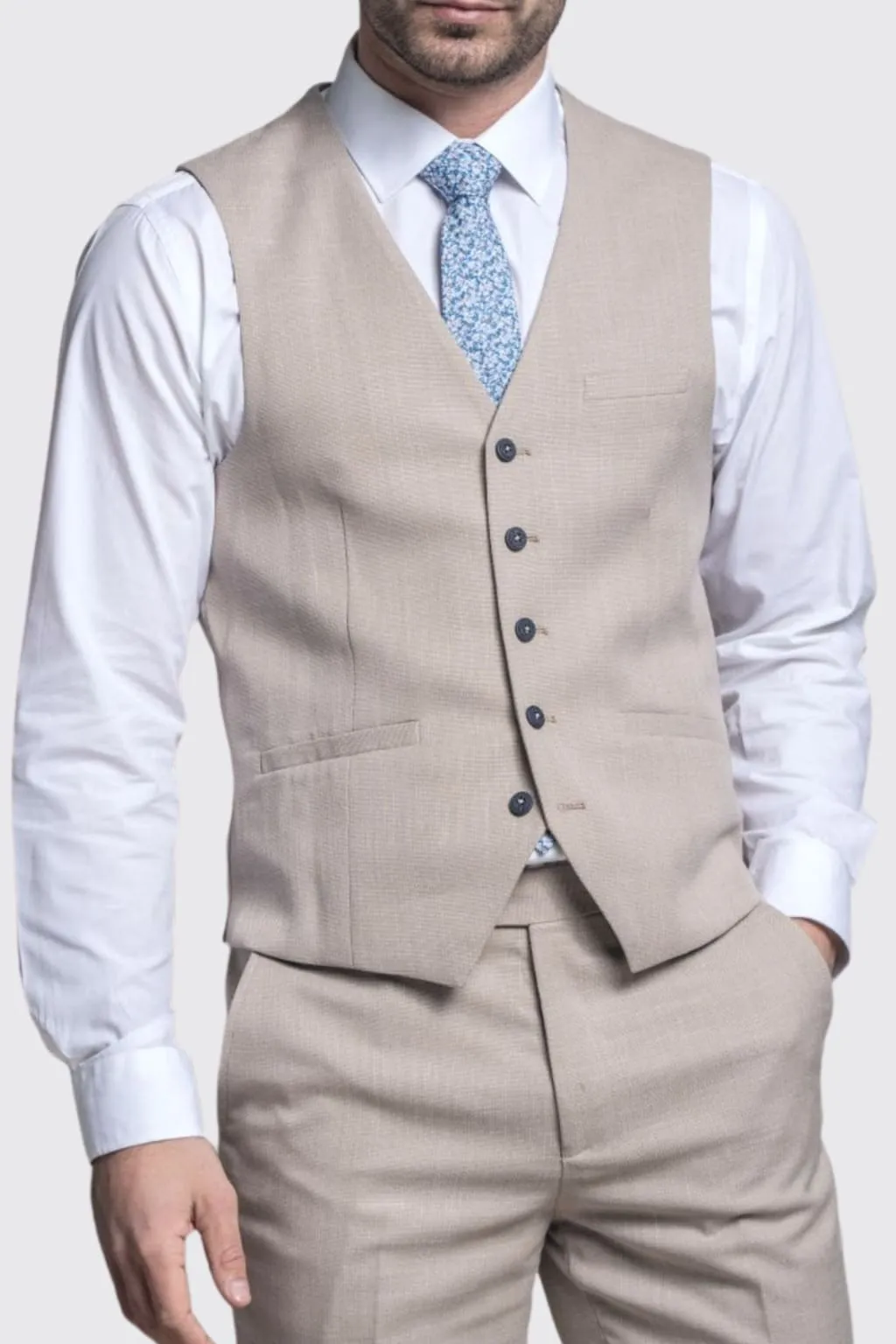 Cavani Miami Men's Beige Waistcoat