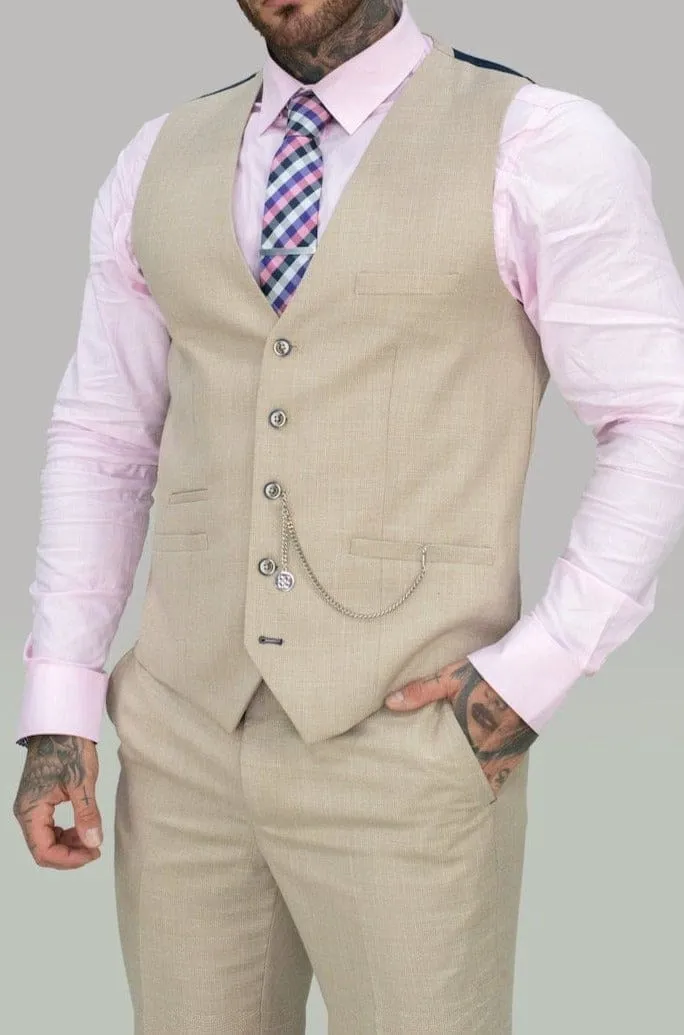 Cavani Miami Men's Beige Waistcoat