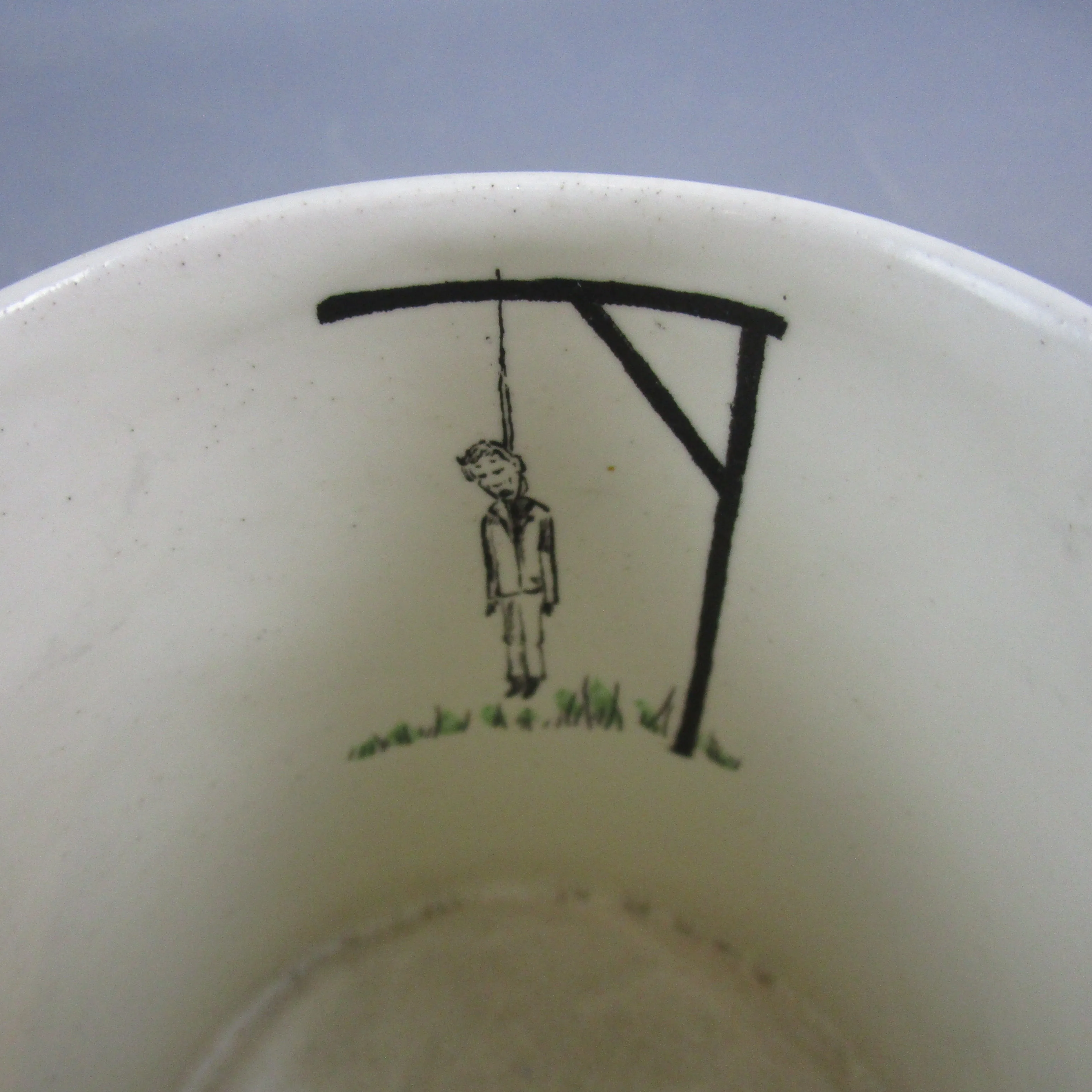 Charlton Ware Novelty In Loving Memory Hanged Man Mug Vintage Art Deco c1930