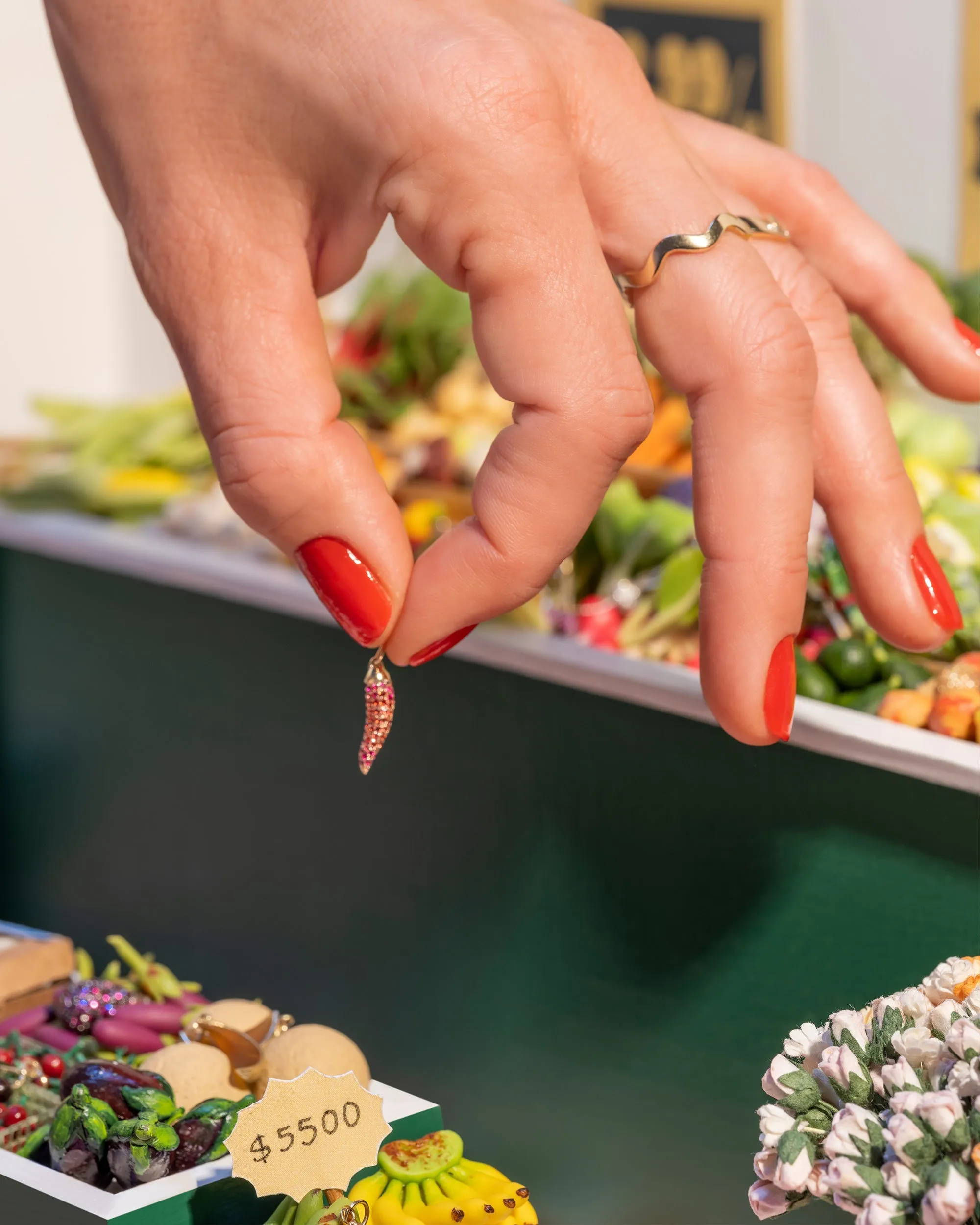 Chili Pepper Charm - Pavé