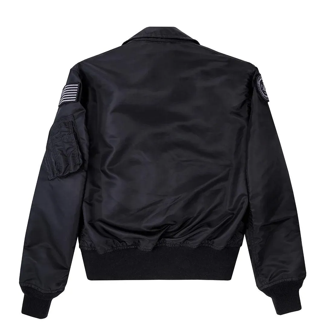 Cockpit USA Movie Heroes Mens Black Stealth Nylon Flight Jacket