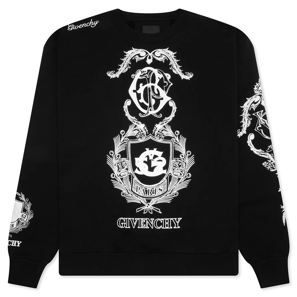 Crest Boxy Fit Sweatshirt - Black