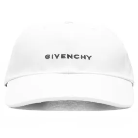 Curved Cap With Embroidered Logo - White