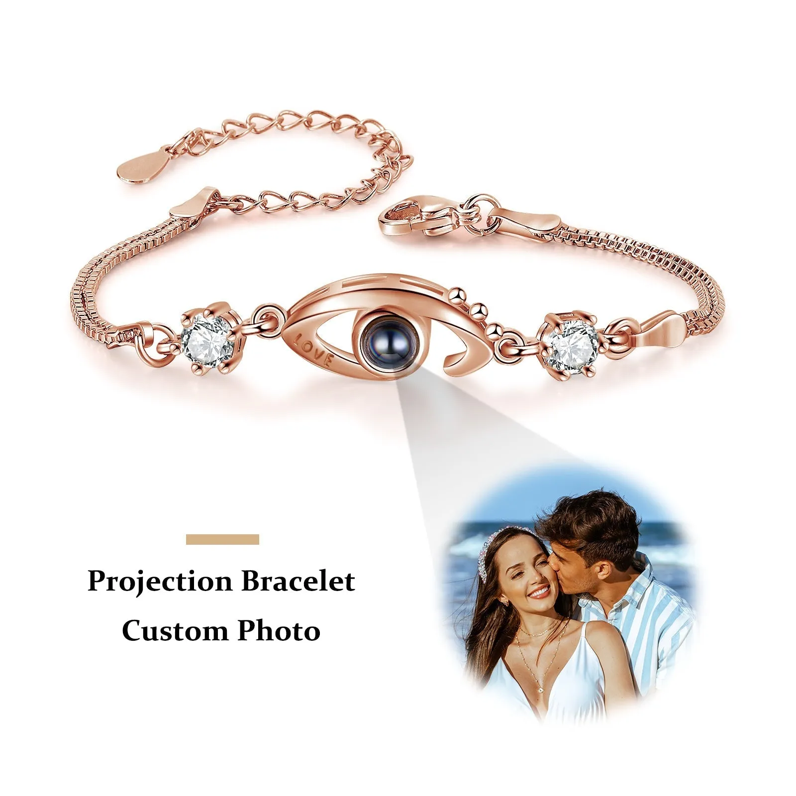 Custom Seeing Eye Photo Projection Bracelet - Color or Black and White