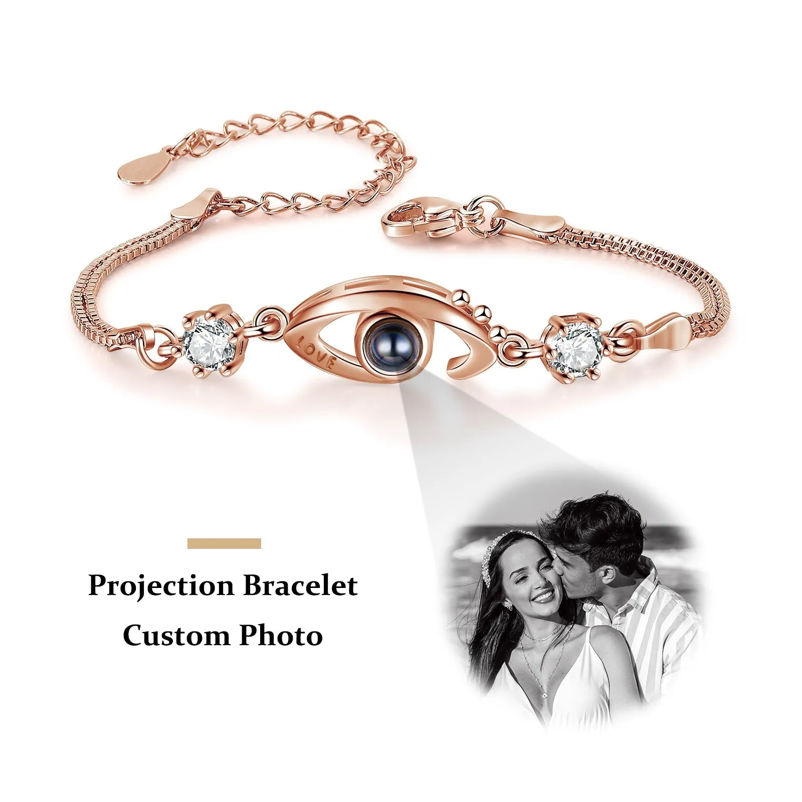 Custom Seeing Eye Photo Projection Bracelet - Color or Black and White