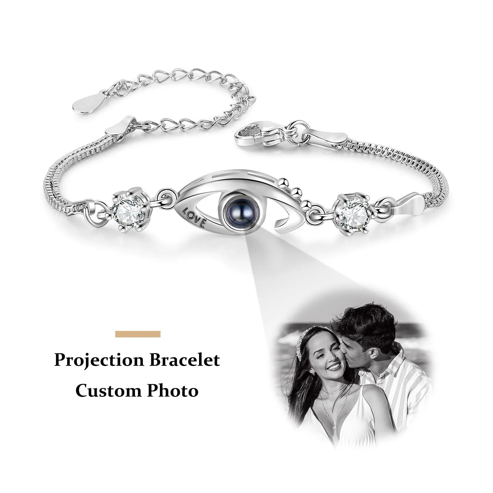 Custom Seeing Eye Photo Projection Bracelet - Color or Black and White