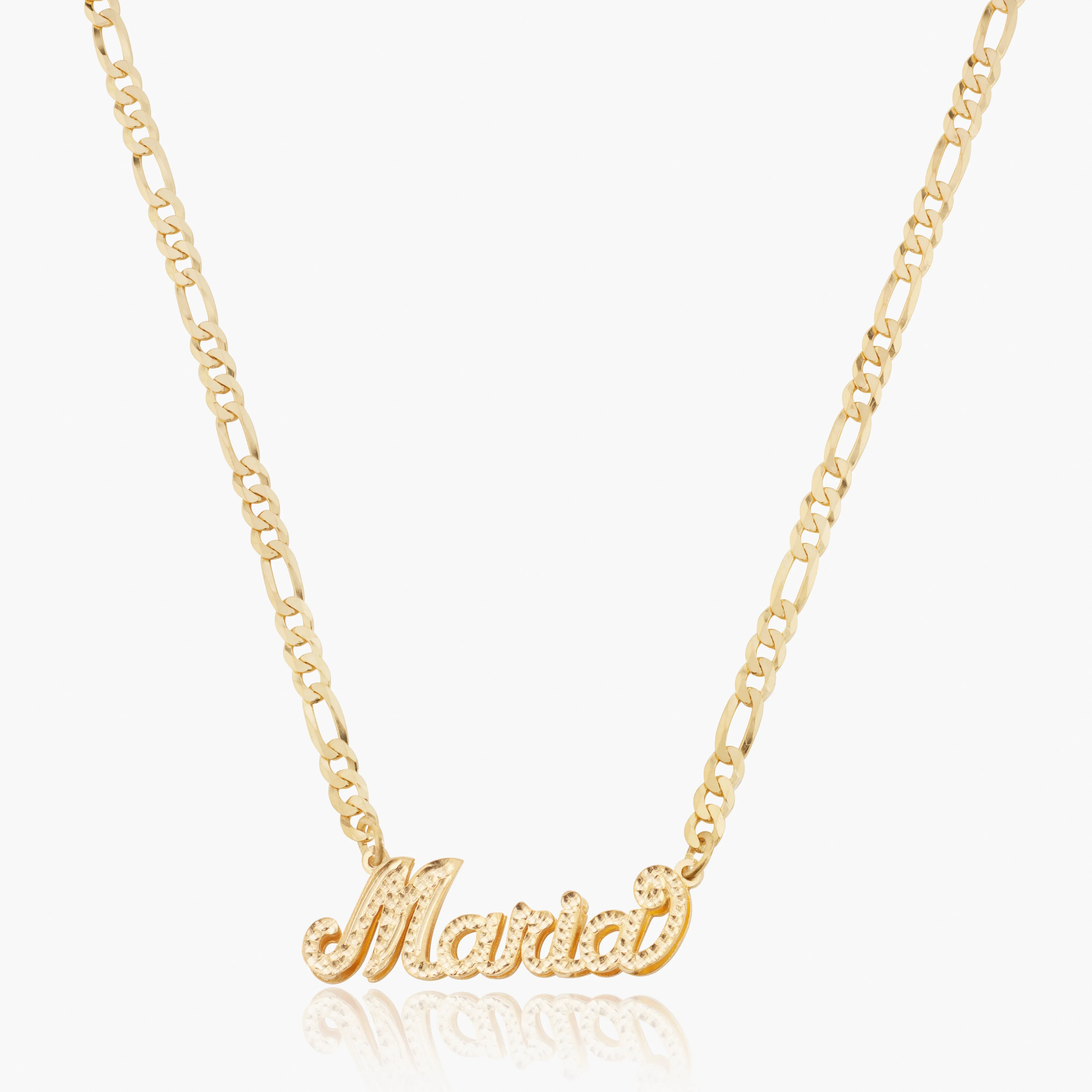 Double Plated Frosted Script Name Necklace