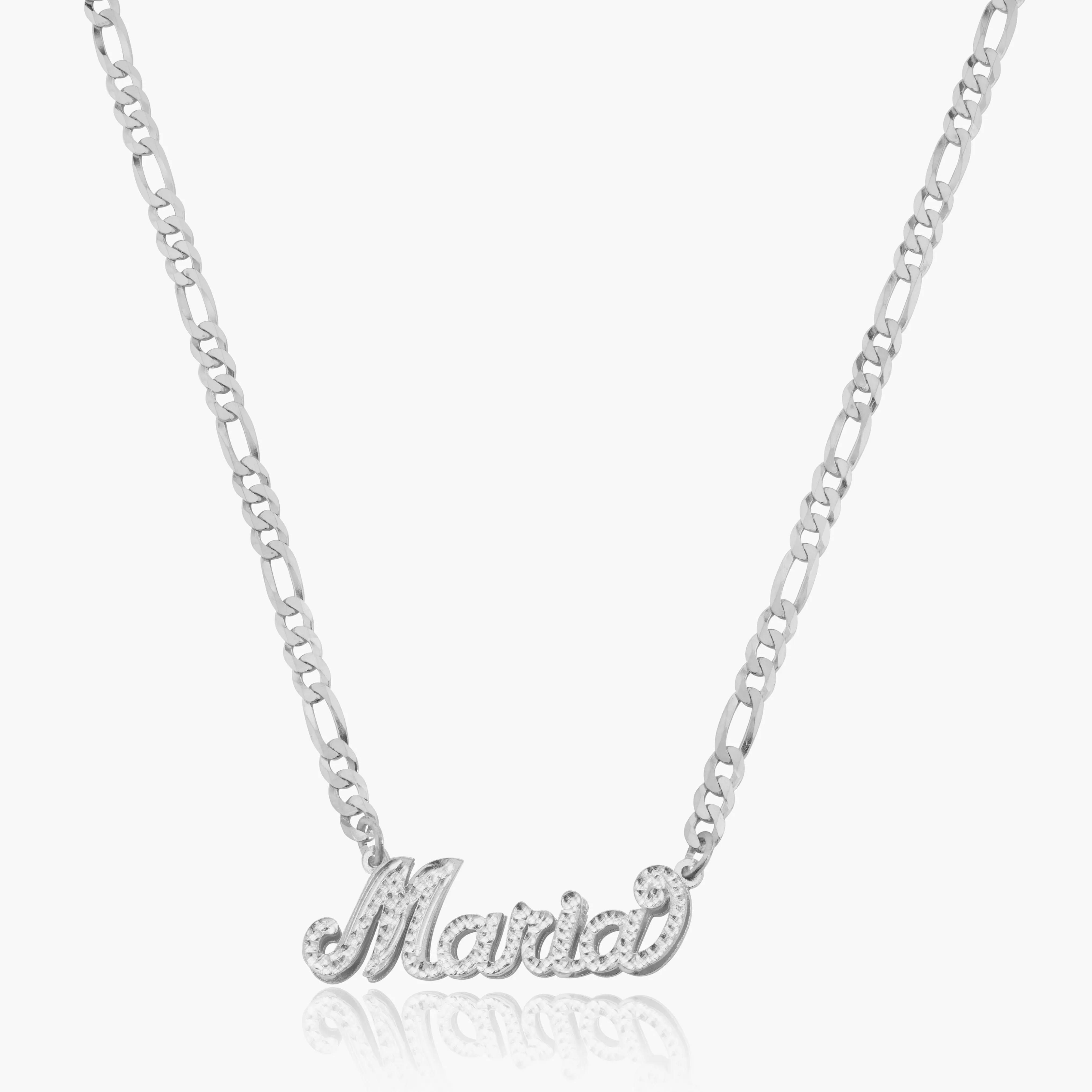 Double Plated Frosted Script Name Necklace